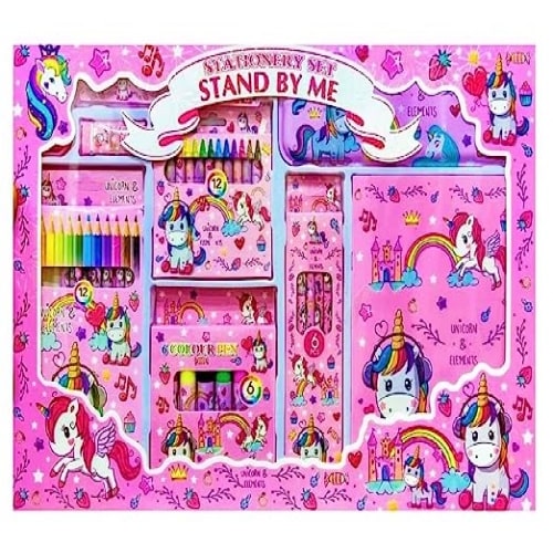 Unicorn Stationary Kit for Girls Pencil Pen Book Eraser Sharpener